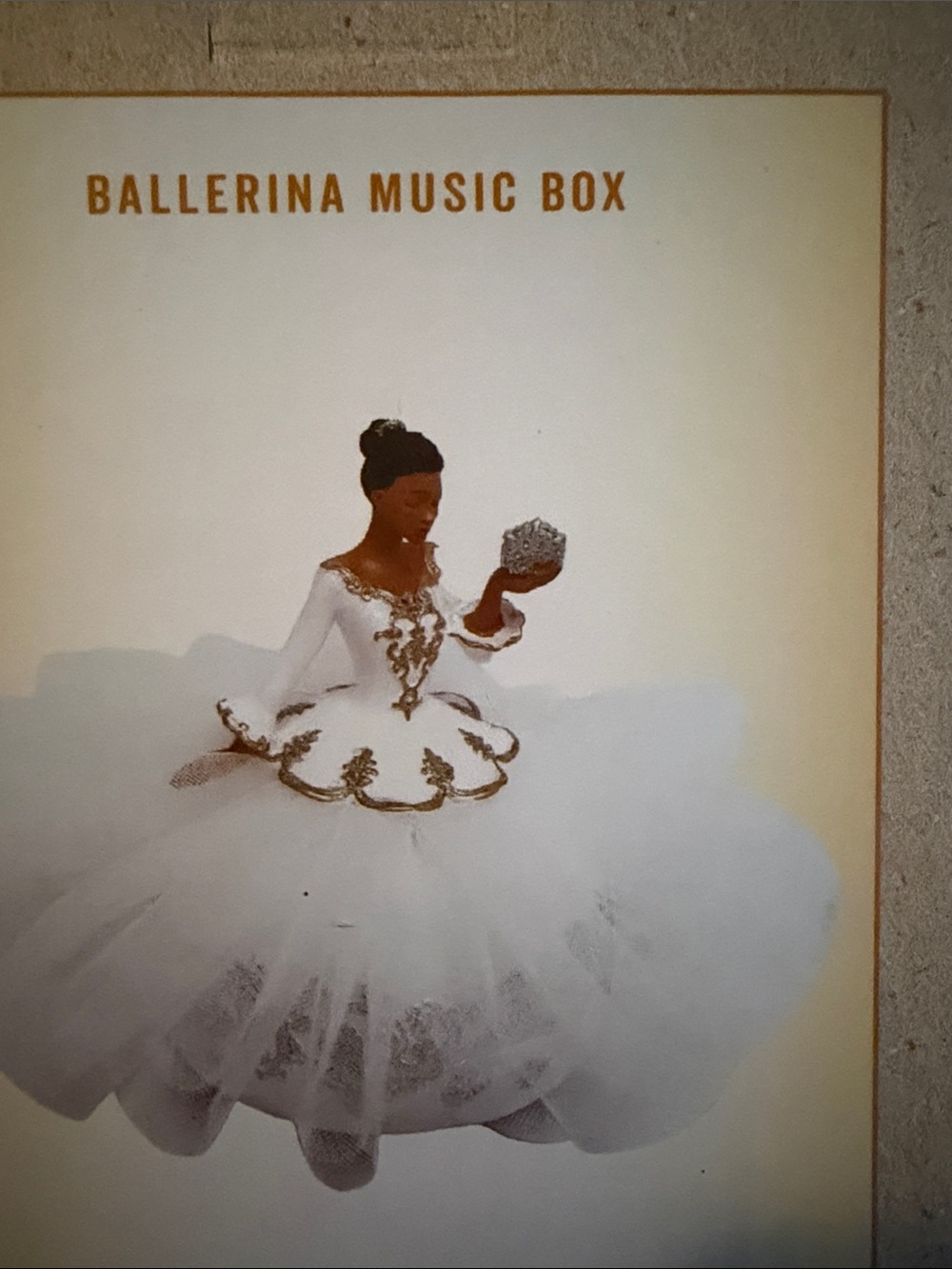 Decorative Ballerina Music Box - White and Gold Accents
